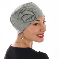 ROSETTE COTTON TURBAN - KERRY | Grey | S/M