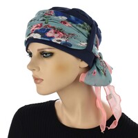 Cotton Turban with Floral Scarf Band