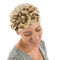 Looped Cotton Turban - Denise | Beige - Light Beige | S/M |With Sash