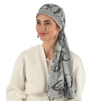 Looped Cotton Turban - Denise | Grey | S/M |With Sash