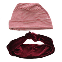 Cotton Beanie with Removable Velvet Headband