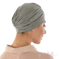Diamante Bamboo Turban - Millie | Grey