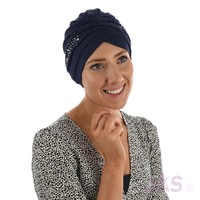 Diamante Bamboo Turban - Millie | Navy Blue / Dark Blue