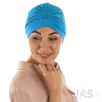 Diamante Bamboo Turban - Millie | Turquoise Blue