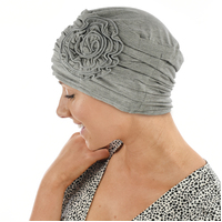 ROSETTE RUCHED BAMBOO TURBAN - HANNAH | Grey