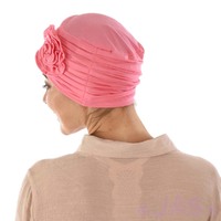 ROSETTE RUCHED BAMBOO TURBAN - HANNAH | Blush Pink