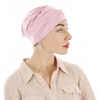 Bamboo Turban Hat with Removable Headband - Tracy | Light Pink