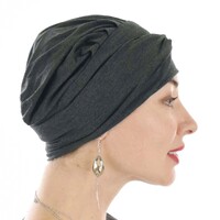 Bamboo Turban Hat with Removable Headband - Tracy | Dark Grey