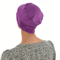 BAMBOO NIGHTCAP HAT LINER - WENDY | Purple - Magenta Purple