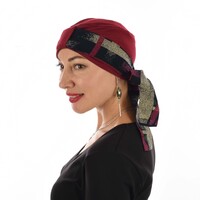 BAMBOO CLASSIC TURBAN - MICHELLE | Deep Red | Turban with Sash