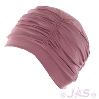 BAMBOO 4-SEAM RUCHED TURBAN HAT - RENEE | Dusty Mauve Purple