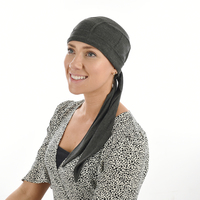Bamboo Slip-on Cap with Tails - Susan | Charcoal Dark Grey