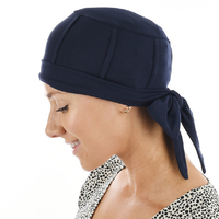 Bamboo Slip-on Cap with Tails - Susan | Blue - Navy Blue / Dark Blue