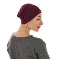 Bamboo Beanie Turban - Tina | Red - Wine Maroon | Turban ONLY