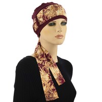 Bamboo Beanie Turban - Tina | Option 4 | MAROON Turban with Sash