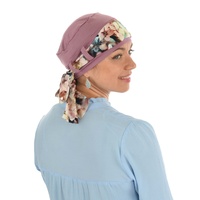 Bamboo Beanie Turban - Tina | Option 5 | MOONLIT MAUVE Turban with Sash