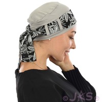 Bamboo Beanie Turban - Tina | Option 8 | GREY Turban with Sash