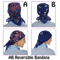Reversible AB Extra Large Cotton Bandana Daisy