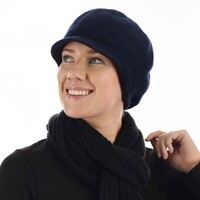 Knitted Bakerboy Hat - Natalie | Blue - Navy Blue / Dark Blue