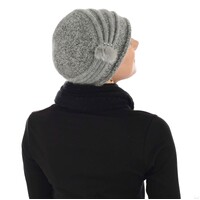 ANGORA RETRO CLOCHE - PATRICIA | Grey - Light Grey
