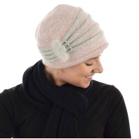 ANGORA RETRO CLOCHE - PATRICIA | Pink - Dusty Pink