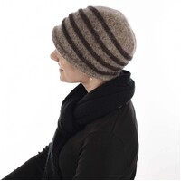 ANGORA RETRO CLOCHE - PATRICIA | Camel / Dark Beige / Tan