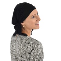 Stretch Chemo Pre-Tied Scarf Ella | Black