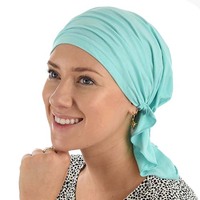 Stretch Chemo Pre-Tied Scarf Ella | Green - Honeydew Mint Green