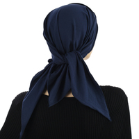 Soft Pleated Triangle Scarf - Carly | Blue - Navy Blue / Dark Blue