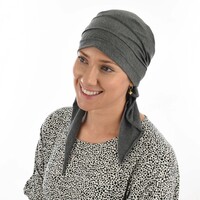 Soft Pleated Triangle Scarf - Carly | Grey - Dark Grey