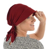 Convertible Jersey Cotton Cap - Sasha | Red - Burnt Red / Deep Red