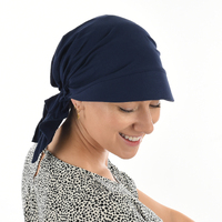 Convertible Jersey Cotton Cap - Sasha | Blue - Navy Blue / Dark Blue
