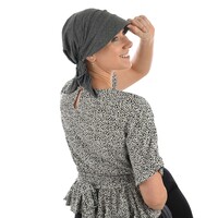 Convertible Jersey Cotton Cap - Sasha | Grey - Dark Grey