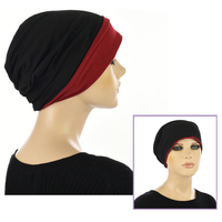 Double-sided Two-toned Headcover - Ingrid | Option 3 - Black vs. Deep Red