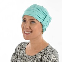 Ruched Cotton Turban Beanie Hailey | Green - Honeydew Mint Green