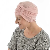 Ruched Cotton Turban Beanie Hailey | Pink - Dusty Pink