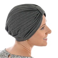 Reversible Classic Cotton Turban - Nora | Grey - Dark Grey