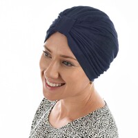 Reversible Classic Cotton Turban - Nora | Navy Blue
