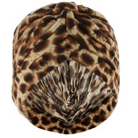Soft Animal Print Pleated Turban | Option 1 | Leopard Print: Bronze and Beige