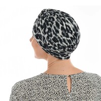 Soft Animal Print Pleated Turban | Option 2 | Leopard Print: Grey and Off White