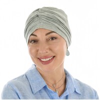 Bamboo Turban with Twin Twists - Carol | Light Grey