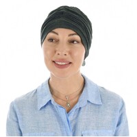 Bamboo Turban with Twin Twists - Carol | Dark Grey