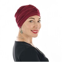 Bamboo Turban with Twin Twists - Carol | Deep Red Burgundy