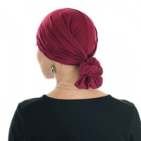 Bamboo Infinity Scarf Head Wrap | Claret Deep Red