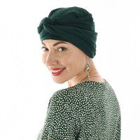 Bamboo Infinity Scarf Head Wrap | Dark Green