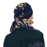 Floral Head Scarf with Headband Gracie | #1 Navy & Floral