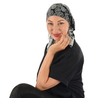 Slouchy Pre-tied Floral Scarf Lena | #1 Leaf Sketches – Black