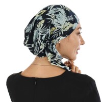 Slouchy Pre-tied Floral Scarf Lena | #11 Tropical Flowers and Leaves 