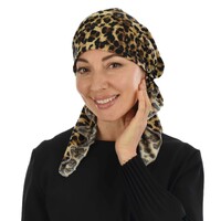 Slouchy Pre-tied Floral Scarf Lena | #12 Leopard Print
