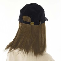 Baseball Cap with Hair | Golden Brown | Medium